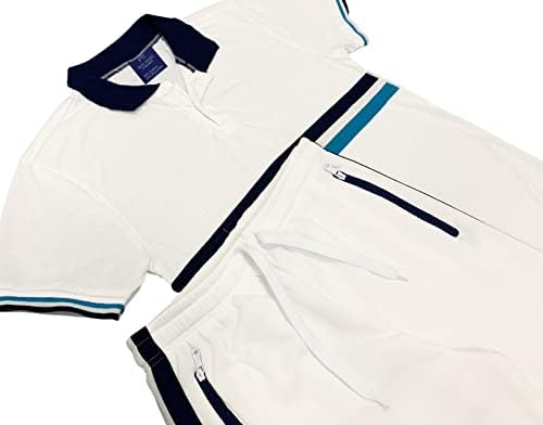 Мъжки кратък комплект Royal Threads Canada от 2 теми, състоящ се от риза с две долните бутони и Меки флисовых летни шорти