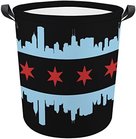 Кошница за дрехи с Флага на град Чикаго, Сгъваема Кошница за Дрехи, кош За Пране, Чанта За Съхранение на Дрехи