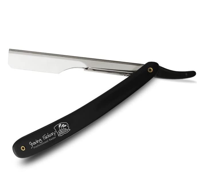 Ножчета за бръснене Derby & The Shave Factory | Черно с сребрист | Бръснач с прав нож | ножчета за Бръснене Дерби с едно