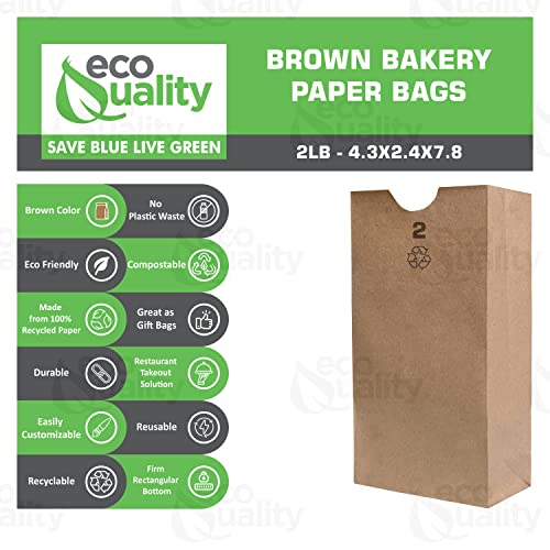 Мини-Кафяв крафт хартиена торба (2 кг) за малки хартиени пакети за обяд, Малки закуски, подарък пакети, хранителни продукти,