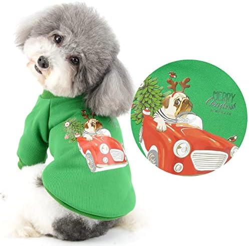 Ranphy Коледно Облекло за домашни любимци, Пуловер за малки кучета за Момчета и Момичета, Топло Облекло за Кученце, Пуловер