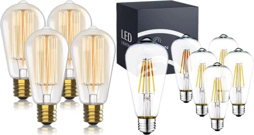 Старинни лампи с нажежаема жичка, 60 W Edison (4 опаковки) и годината на Реколтата led Edison 6 W (6 опаковки) 2100 До