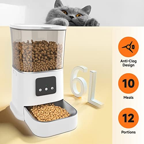 Автоматична Ясла Onliciple за котки, 6-литров WiFi Опаковка Суха храна за котки и домашни животни, Пияч за кучета с купа