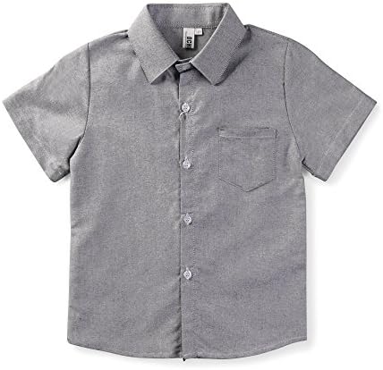 Оксфордские Ризи с къс ръкав Копчета За момчетата и мъжете, Детски Летни Униформи Рокли-Ризи, Блузи 2T - XXL