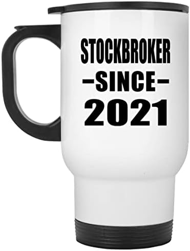 Designsify Stockbroker С 2021 г., Бяла Пътна 14 унция Чаша От Неръждаема Стомана, Изолиран Чаша, Подаръци за Рожден Ден,