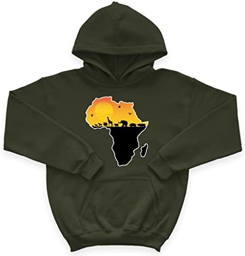 Детска hoody с качулка от порести руно с африкански животни - Детски Hoody с качулка на Африканския Континент - Скъпа
