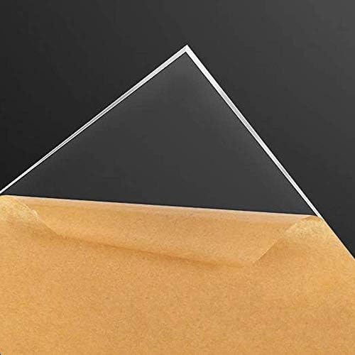 Акрилен лист от Прозрачен Плексиглас, 5 x 6 Прозрачна Пластмасова дъска от Плексиглас със Защитно хартия за led основи,