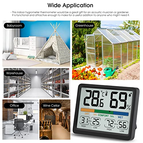 Монитор влажност и температура - УНИВЕРСАЛЕН цифров термометър за стая с историята на високи и ниски температури, възможност