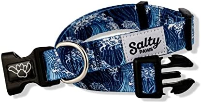 Яка за момчета и момичета Shaka's Salty Paws Малък Среден Голям (Синята Вълна, малък нашийник за кучета 10-16 см за кучета