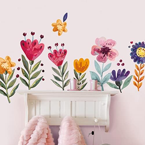Стикери за стена с цветя за Спалнята на Момичетата - Детски Стикери за стена на собствените си ръце за Класната стая,