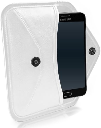 Калъф BoxWave, който е Съвместим с Samsung A54 - Луксозна Кожена чанта-месинджър, Чанта-плик от изкуствена кожа за Samsung