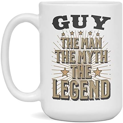 Поименна Чаша за Гай The Man The Мит The Legend, Гай Mug, 15 Грама Бял цвят