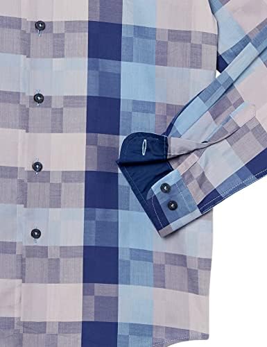 Риза с копчета с Големи Квадратни модел за момче Isaac Mizrahi с дълъг ръкав