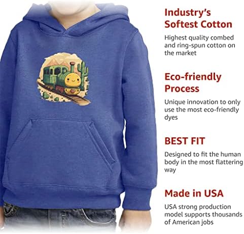 Дете карикатура печат пуловер hoody с качулка - влак конструкция гъба руното hoody - кактус hoody с качулка за деца