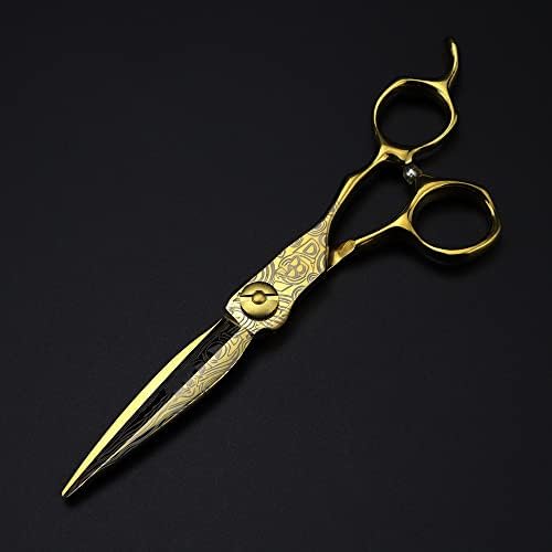 Ножица за подстригване на коса, 6 инча Професионални Японски 440c златни ножици за рязане на дамасских коса, ножица за