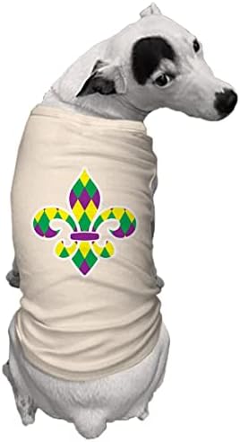 Fleur De Lis Тениска за кучета с Клетчатым модел (Натурална, Голям размер)