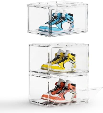 Акрилни прозрачни кутии за обувки SneakerView – Складываемое хранилище за маратонки от прозрачна пластмаса 360 ° за Sneakerhead.