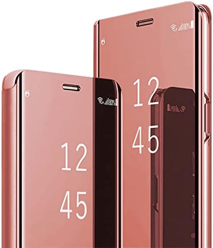 Кожен калъф Galaxy A14 5G, съвместим с Samsung Galaxy A14 5G, Тънък калъф за телефон, огледало за грим, флип-надолу капак,