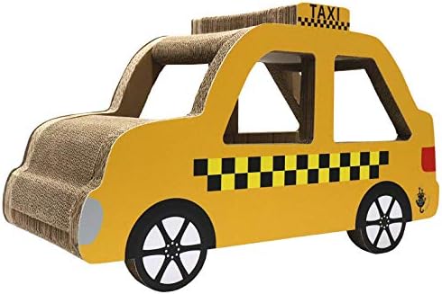 Стъргало за котки Krazy Cat Rider Yellow Taxi Cab XL 3D. Забавен цветен дизайн с Много Изрязани дупки. Изработен от устойчив