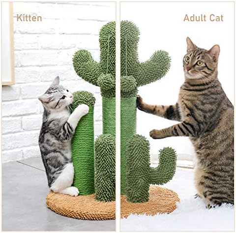 Когтеточка за котки MengK Cactus Cat Scratcher с 3 Когтеточками и Интерактивни Извънбордов топката