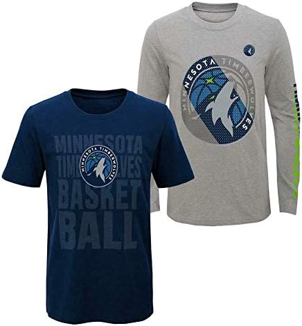 Комбиниран Комплект тениски с дълъг ръкав NBA Youth 8-20 Primary Logo 2 в 1 Комплект тениски с къс ръкав