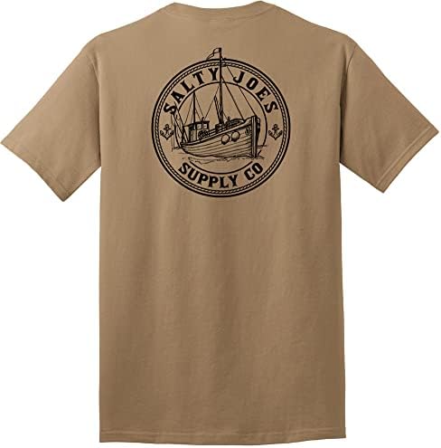 Мъжки Памучни тениски SALTY ДЖО с графичен лого в тежка категория на Обикновен, Голям и Високо качество